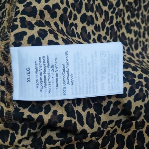 J.Crew Leopard Print 100% Cotton Button Down Blouse - Women's XL - Picture 5 of 6